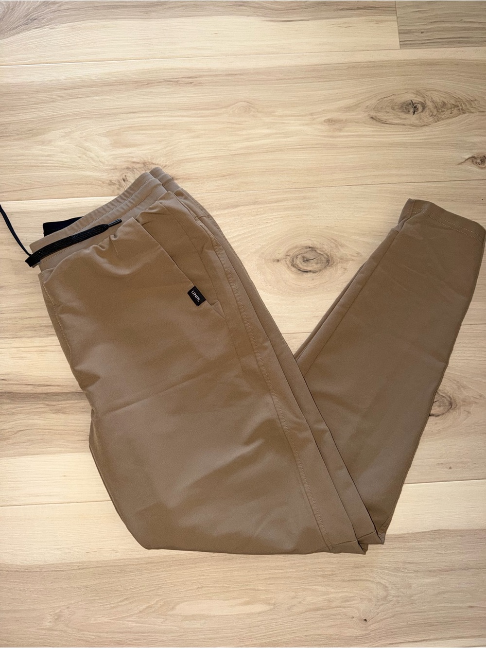 Men's Casual Brown Joggers with Elastic Waist and Drawstring
